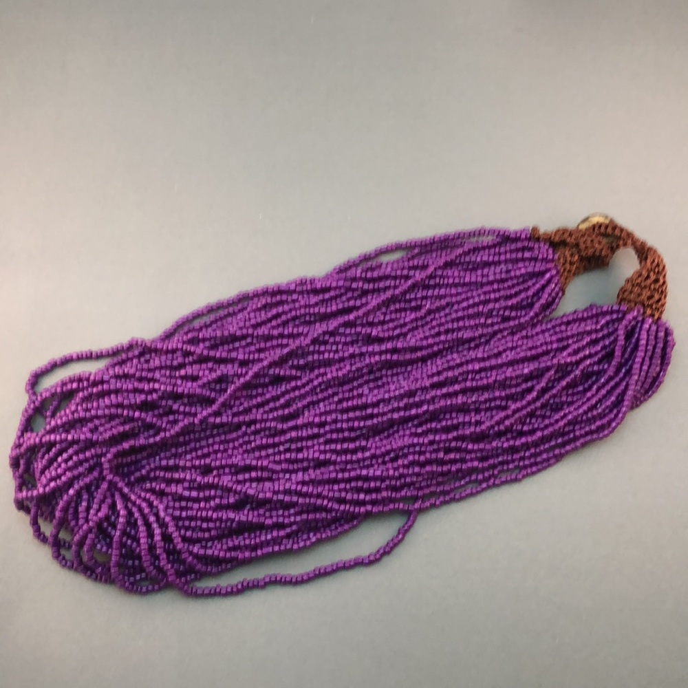Purple Beaded Multi-Strand Necklace - Picture 12 of 15